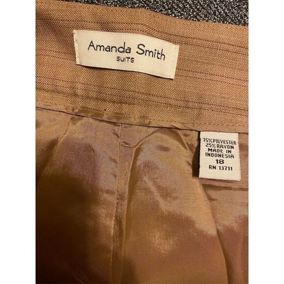 Amanda Smith Women's Suit Pants Brown Size 18 with Pockets - Picture 2 of 7